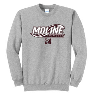 Moline Swim Club Unisex Core Fleece Crewneck Sweatshirt-Athletic Heather