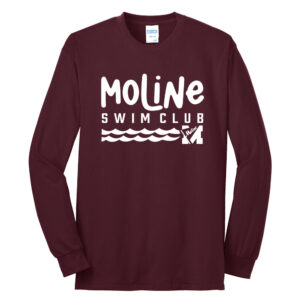 Moline Swim Club Unisex Long Sleeve Tee-Maroon
