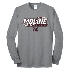 Moline Swim Club Unisex Long Sleeve Tee-Athletic Heather