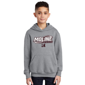 Moline Swim Club Youth Fleece Hooded Sweatshirt-Athletic Heather
