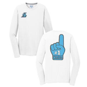 NE Lakers BB Men Long Sleeve Essential Blended Performance Tee-White