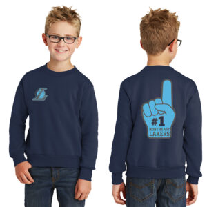 NE Lakers BB Youth Fleece Crewneck Sweatshirt-Navy