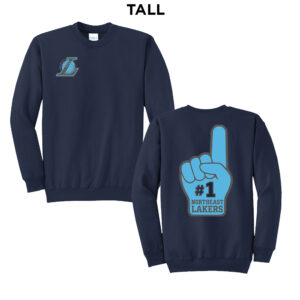 NE Lakers BB Tall Fleece Crewneck Sweatshirt-Navy