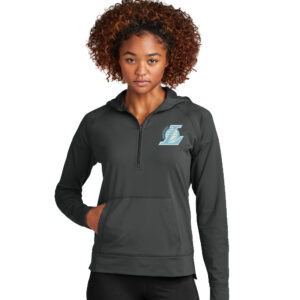 NE Lakers BB Sport-Tek Ladies Sport-Wick Stretch 1/2-Zip Hoodie-Charcoal Grey