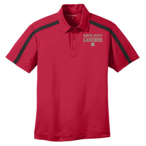 NS Orchestra Port Authority Silk Touch Performance Stripe Polo Men-Red/Black