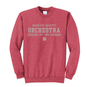 NS Orchestra Unisex Core Fleece Crewneck Sweatshirt-Heather Red