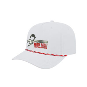 North Scott Trap Cap America Athletic Rope Cap-White/Red/White/Black Rope Cap