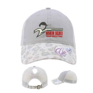 North Scott Trap Infinity Her Women’s Printed Visor with Mesh Back Cap-Grey Snow Leopard