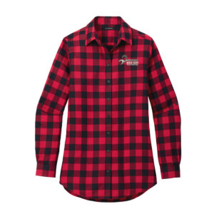 North Scott Trap Port Authority Ladies Plaid Flannel Tunic-Red/Black Buffalo Check
