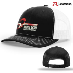 North Scott Trap Richardson Pro Crown Mesh Back Adjustable back cap Split-Black/White
