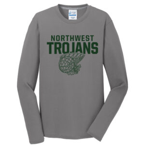 NW Basketball Men Long Sleeve Essential Blended Performance Tee-Medium grey