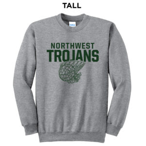 NW Basketball Tall Fleece Crewneck Sweatshirt-Athletic Heather