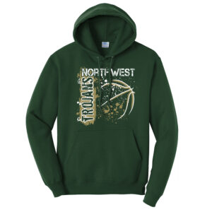 NW Basketball Unisex Fleece Hooded Sweatshirt-Dark Green
