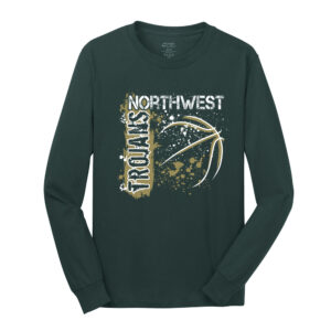 NW Basketball Unisex Cotton  Long Sleeve Tee-Dark Green