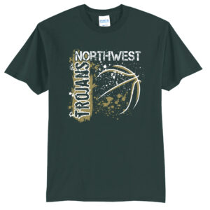 NW Basketball Unisex Short Sleeve Tee-Dark Green