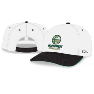 NW Basketball Rah-Rah 5-Panel Chino Twill Snapack Cap-White/Black/Green underbill
