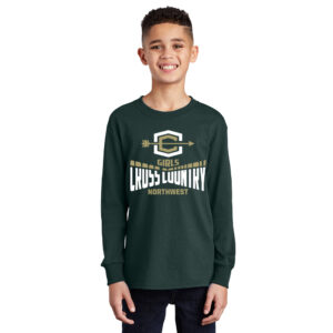 NW Cross Country Youth Cotton Long Sleeve Tee-Dark Green