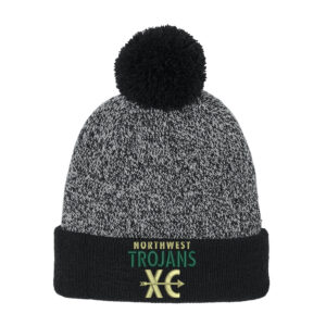 NW Cross Country Sport-Tek Halftime Heather Pom Beanie-Black
