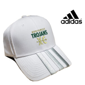 NW Cross Country Adidas Three Stripe structured adjustable twill cap- White/silver