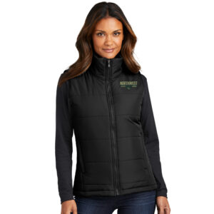 NW Football Port Authority Ladies Puffer Vest-Deep Black