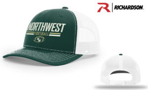 NW Football Richardson Pro Crown Mesh Back Adjustable back cap Split-Dark Green/White