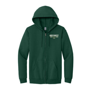 NW Football Unisex Cotton Blend Full Zip Hooded Sweatshirt-Forest