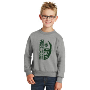 NW Football Youth Fleece Crewneck Sweatshirt-Athletic Heather