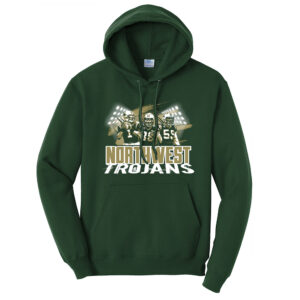 NW Football Unisex Classic Core weight Cozy Pullover Hooded Sweatshirt-Dark Green