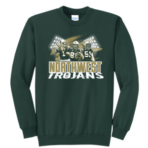 NW Football Unisex Fleece Crewneck Sweatshirt-Dark Green