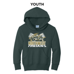 NW Football Youth Fleece Hooded Sweatshirt-Dark Green