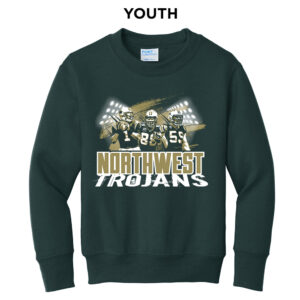 NW Football Youth Crewneck Sweatshirt-Dark Green
