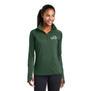 NW Girls Soccer Sport-Tek Ladies Sport-Wick Stretch 1/2-Zip Pullover-Forest