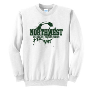 NW Girls Soccer Unisex Fleece Crewneck Sweatshirt-White