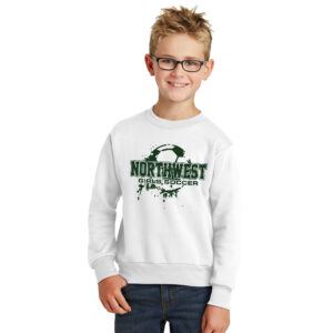 NW Girls Soccer Youth Fleece Crewneck Sweatshirt-White