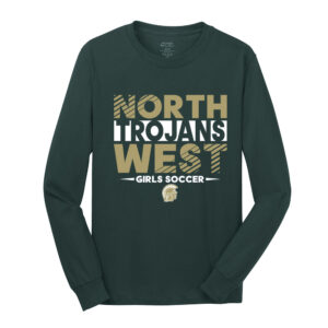 NW Girls Soccer Unisex Basic Long Sleeve Tee Cotton-Dark Green