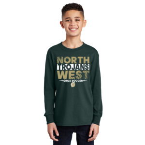 NW Girls Soccer Youth Cotton Long Sleeve Tee-Dark Green