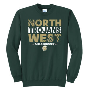 NW Girls Soccer Unisex Fleece Crewneck Sweatshirt-Dark Green