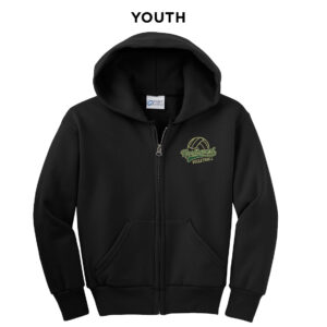 NW Volleyball Youth Core Fleece Full Zip Hooded Sweatshirt-Black