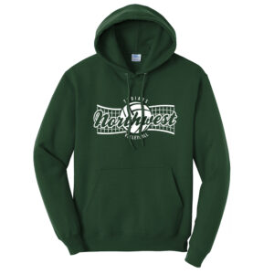 NW Volleyball Unisex Fleece Hooded Sweatshirt-Dark Green