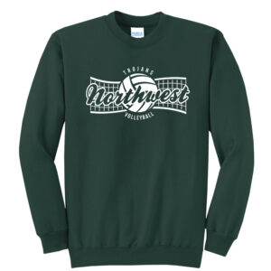NW Volleyball Unisex Fleece Crewneck Sweatshirt-Dark Green