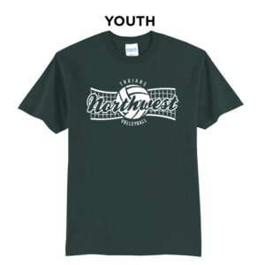 NW Volleyball Youth Short Sleeve Tee-Dark Green