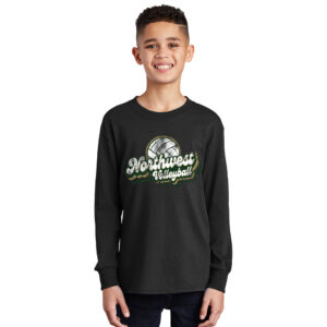NW Volleyball Youth Long Sleeve Tee-Black