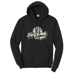 NW Volleyball Unisex Fleece Hooded Sweatshirt-Black