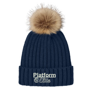 Platform Elite VB Port Authority Faux Fur Pom Beanie-River Blue Navy