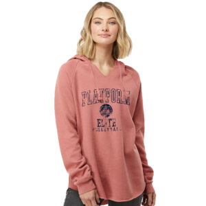 Platform Elite VB Independent Trading Co. – Women’s Lightweight California Wave Wash Hooded Sweatshirt-Dusty Rose