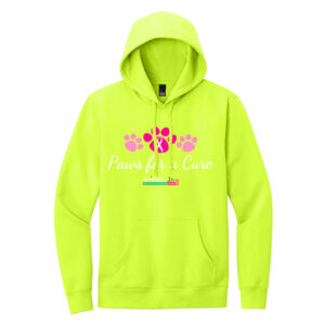 Paws For A Cure Unisex Premium Fleece Hooded Sweatshirt-Safety Green