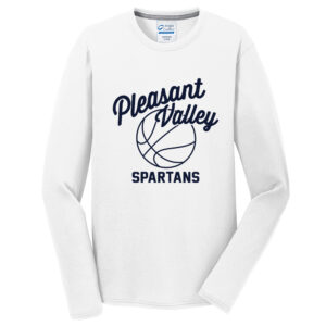 PV Girls BKB Men Long Sleeve Essential Blended Performance Tee-White