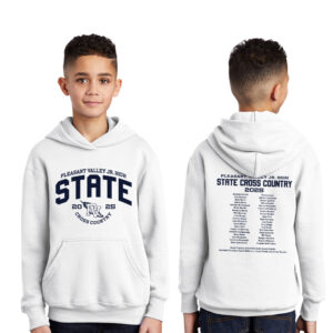 PV JR State CC Youth Fleece Hooded Sweatshirt-White