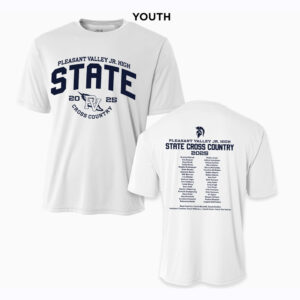 PV JR State CC Youth Performance Short Sleeve Tee-White