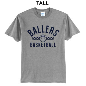 PV Ballers BB Tall Cotton Short Sleeve Tee-Grey